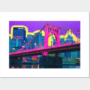 Neon Pittsburgh Bridge Posters and Art